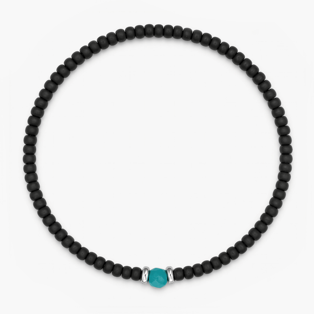 2mm Beads Dandy Bracelet (Matte Black/Blue)-Bracelet-Kompsós