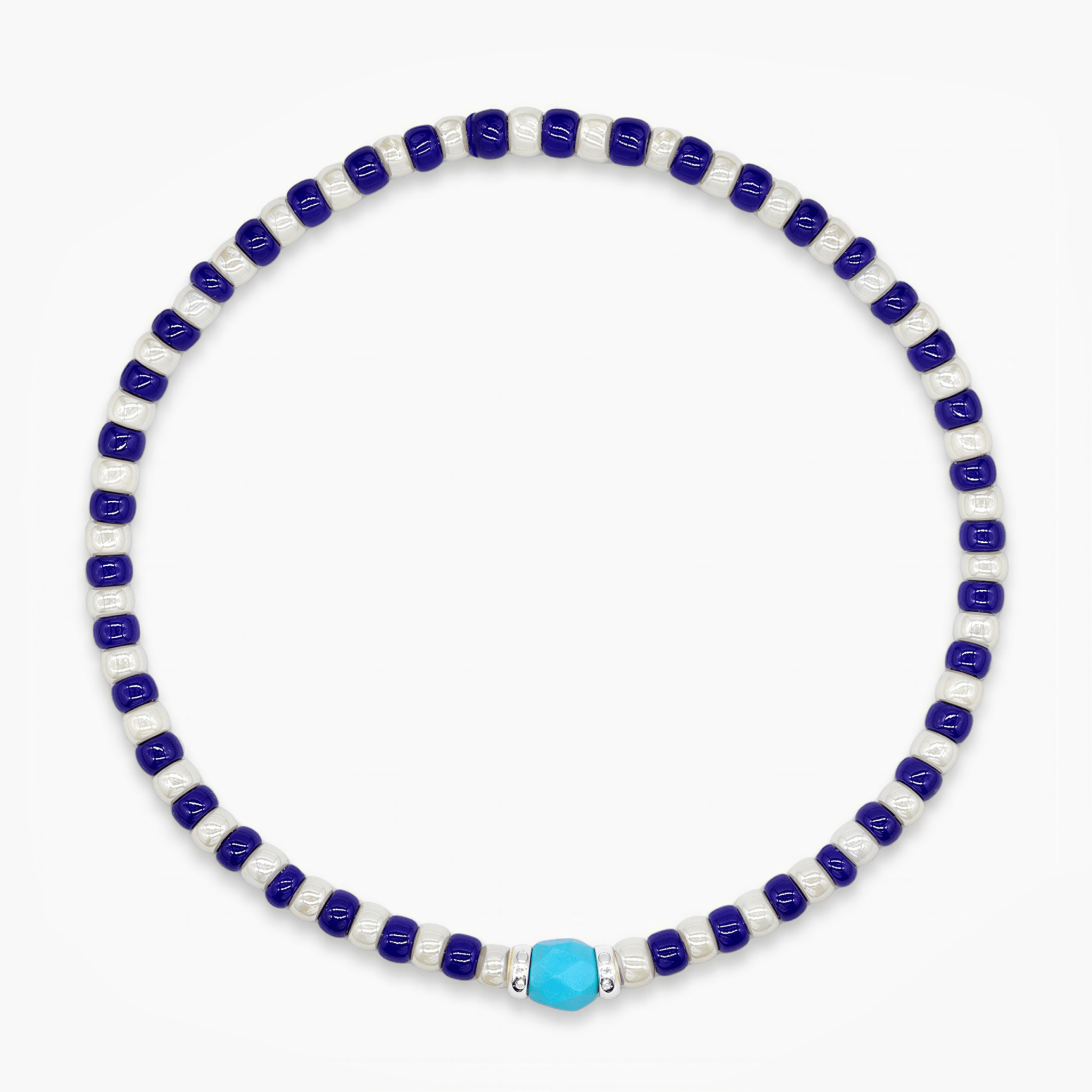 2mm Beads Dandy Bracelet (Pearl/Blue)-Bracelet-Kompsós