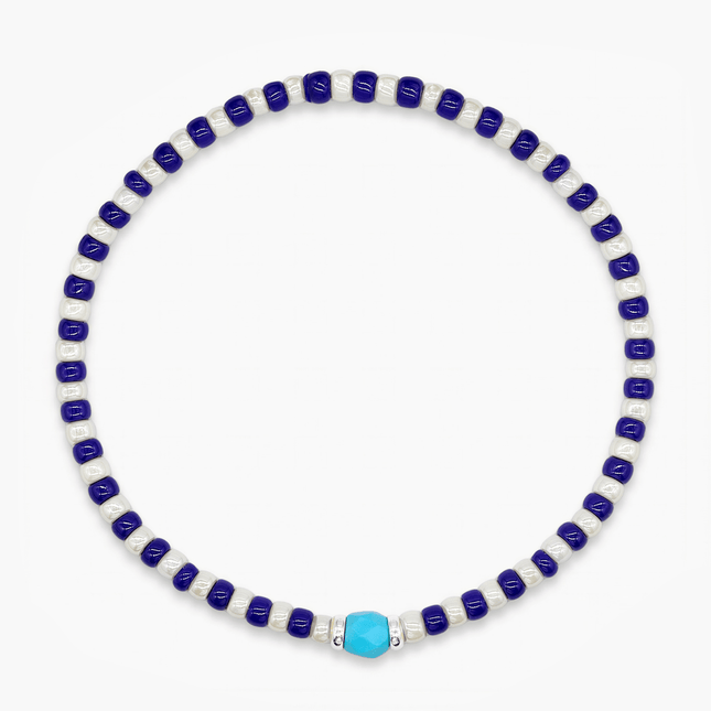 2mm Beads Dandy Bracelet (Pearl/Blue)-Bracelet-Kompsós