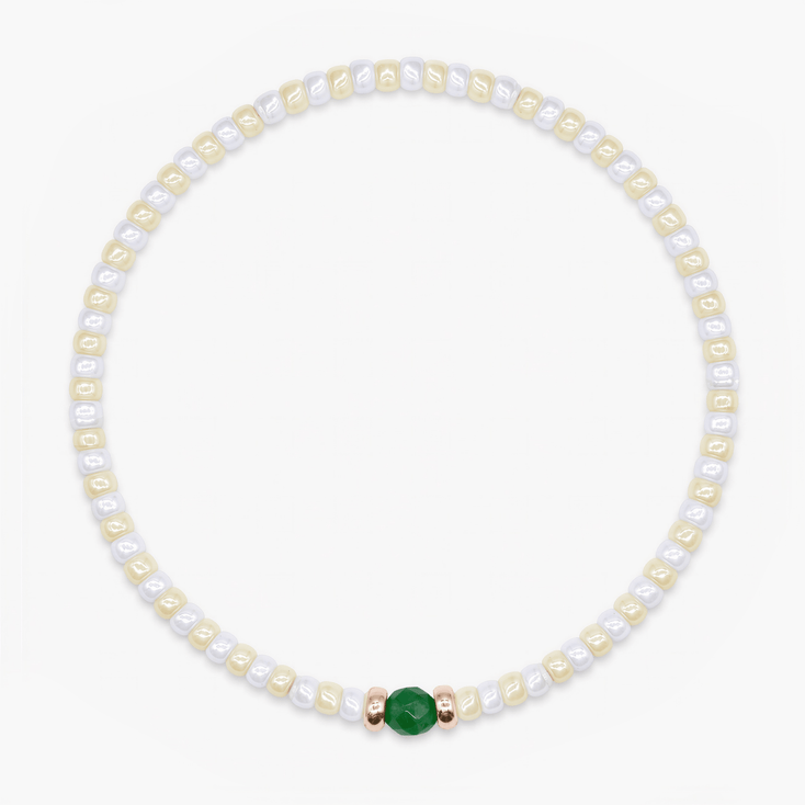 2mm Beads Dandy Bracelet (Pearl/Light Blue)-Bracelet-Kompsós