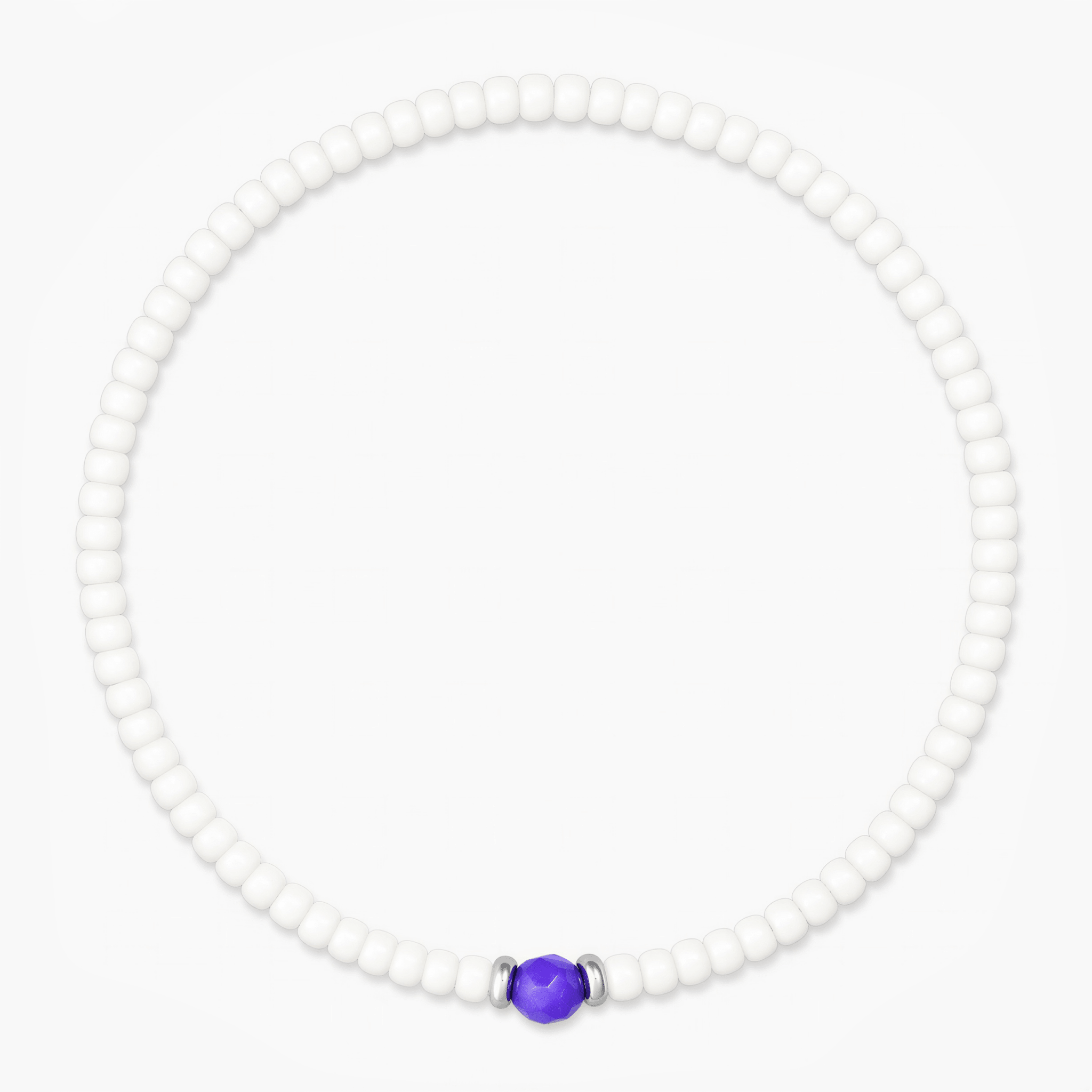 2mm Beads Dandy Bracelet (White/Blue)-Bracelet-Kompsós