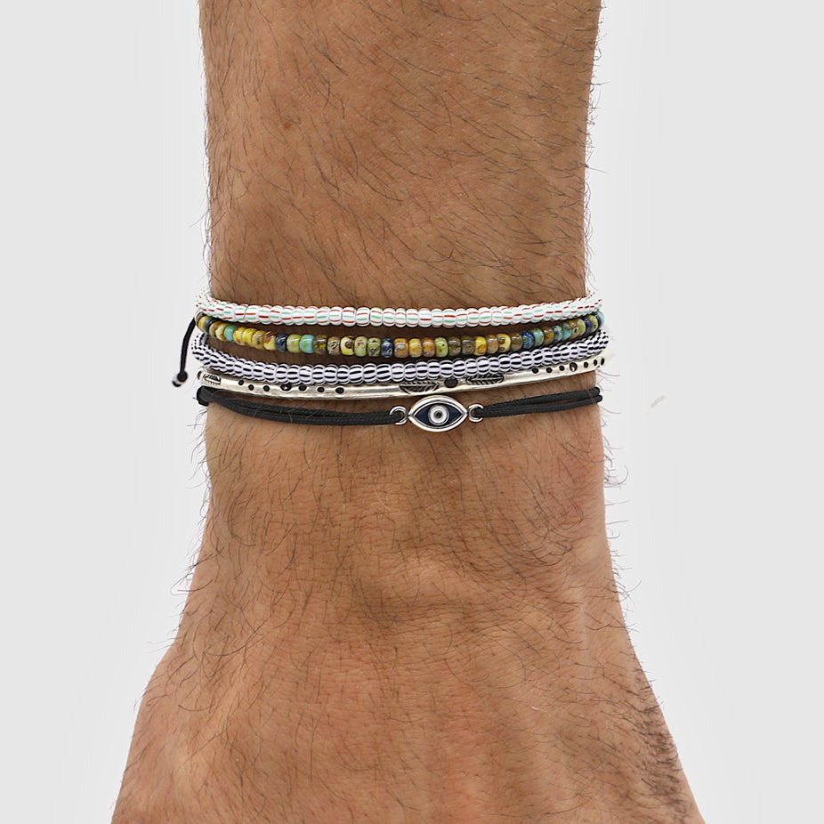 2mm Glass Beads Adjustable Bracelet (Multicolors)-Bracelet-Kompsós