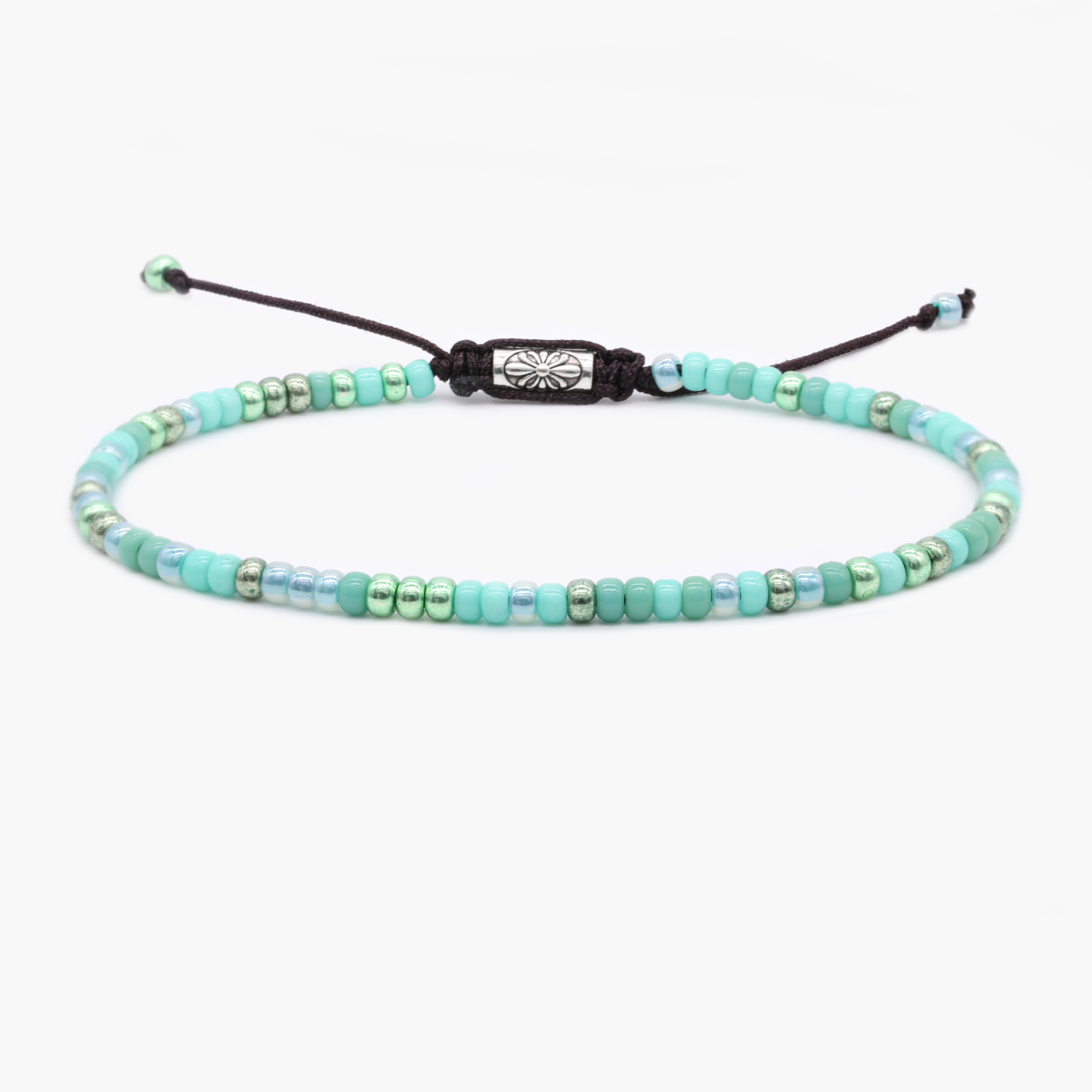 2mm Glass Beads Adjustable Bracelet (Multicolors)-Bracelet-Kompsós