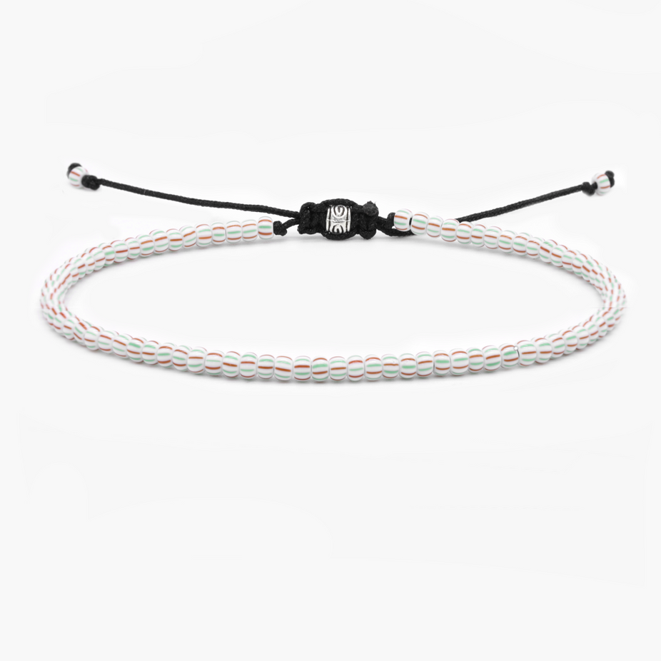 2mm Glass Beads Adjustable Bracelet (Red/Green)-Bracelet-Kompsós