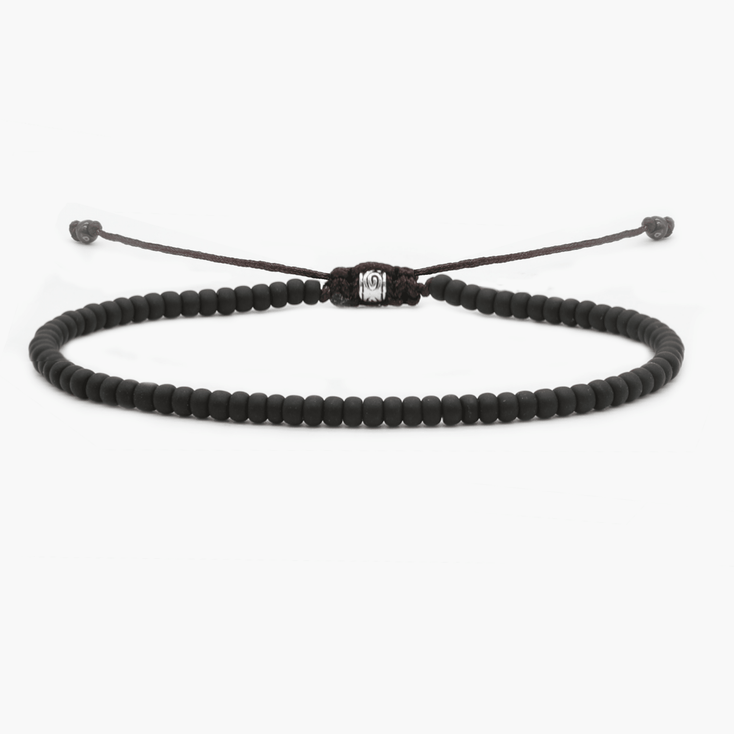 2mm Glass Beads Bracelet (Black Matte)-Bracelet-Kompsós
