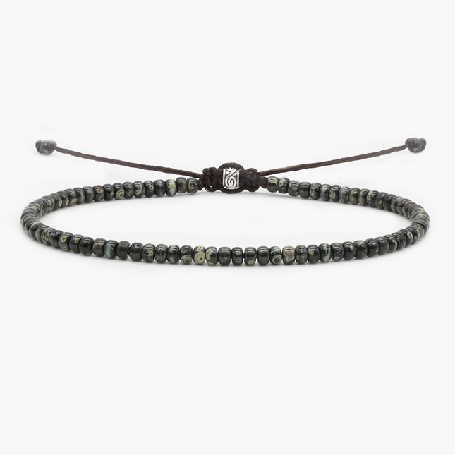 2mm Glass Beads Bracelet (Dyed Black)-Kompsós