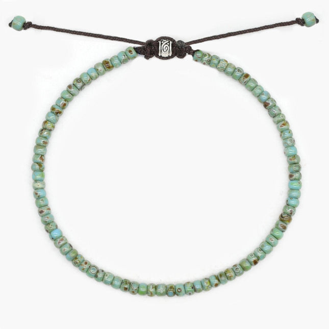 2mm Glass Beads Bracelet (Dyed Turquoise)-Kompsós