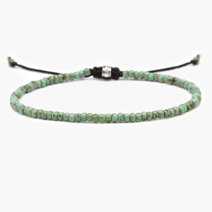 2mm Glass Beads Bracelet (Dyed Turquoise)-Kompsós