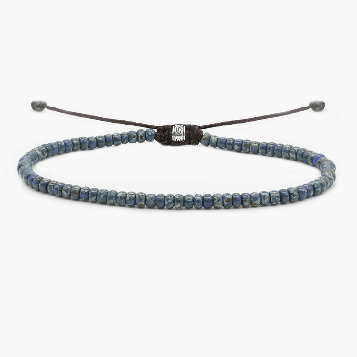 2mm Glass Beads Bracelet (Dyed blue)-Bracelet-Kompsós
