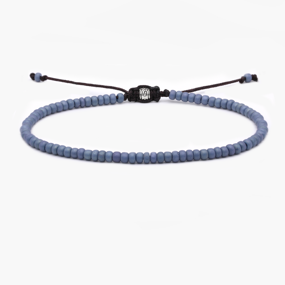 2mm Glass Beads Bracelet (Petrol Blue)-Kompsós