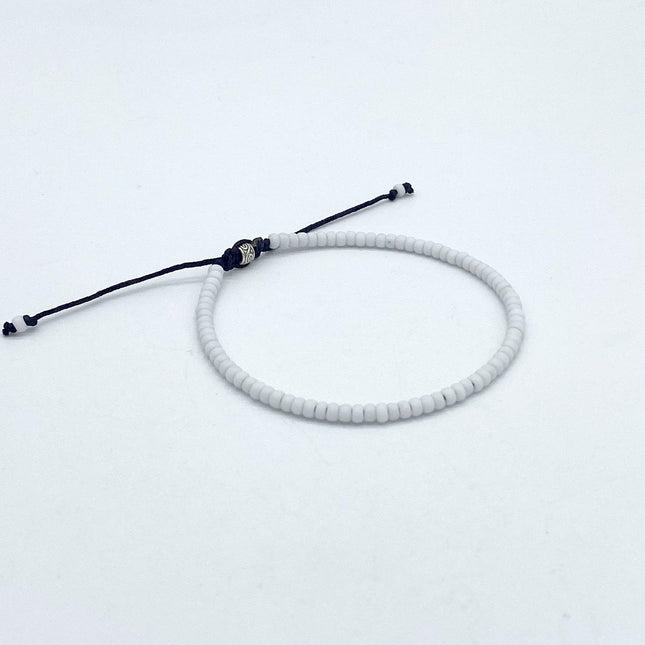 2mm Glass Beads Bracelet (White)-Kompsós