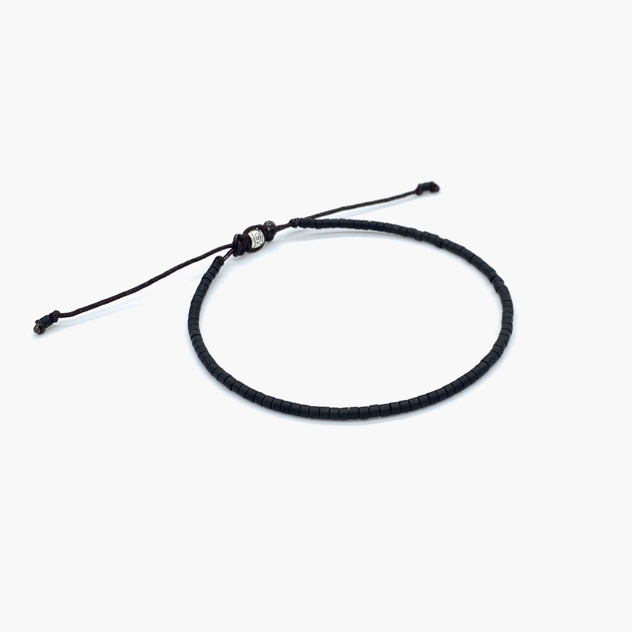 2mm Miyuki Adjustable Bracelet (Black Matte)-Kompsós