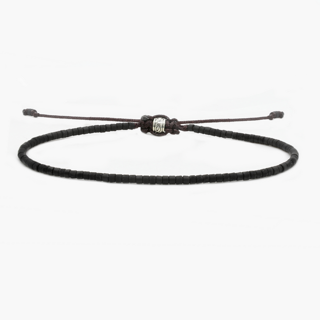 2mm Miyuki Adjustable Bracelet (Black Matte)-Kompsós