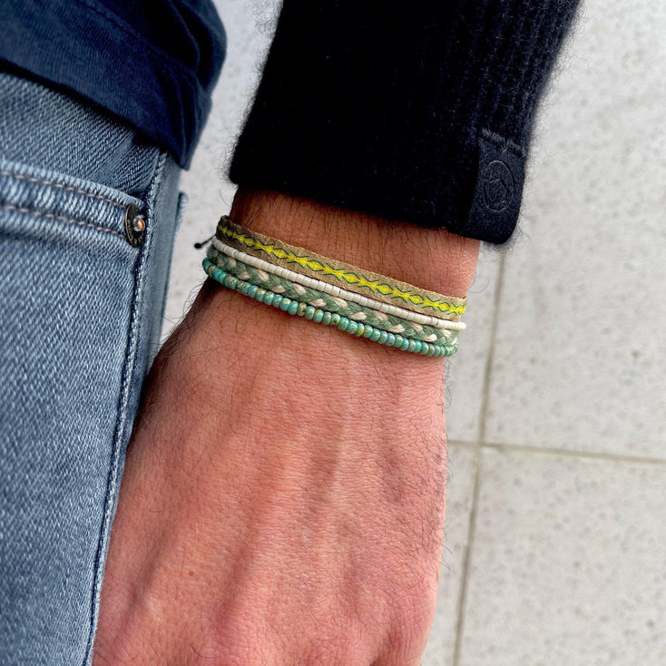2mm Miyuki Adjustable Bracelet (Sand)-Bracelet-Kompsós