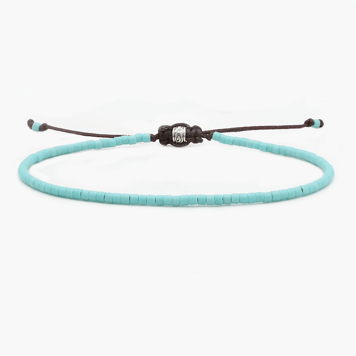 2mm Miyuki Adjustable Bracelet (Turquoise)-Bracelet-Kompsós