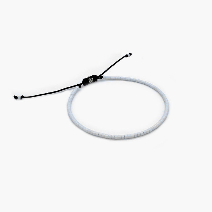 2mm Miyuki Adjustable Bracelet (White)-Bracelet-Kompsós
