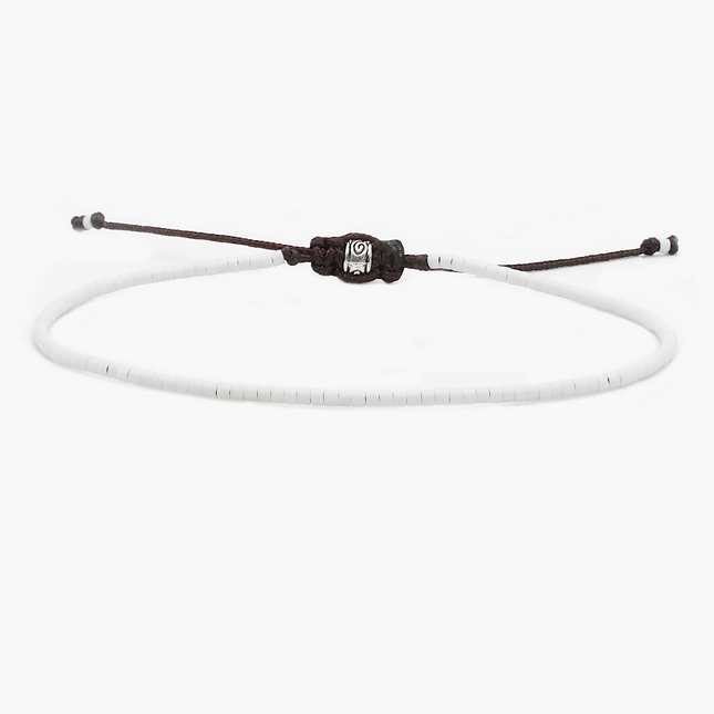 2mm Miyuki Adjustable Bracelet (White)-Kompsós