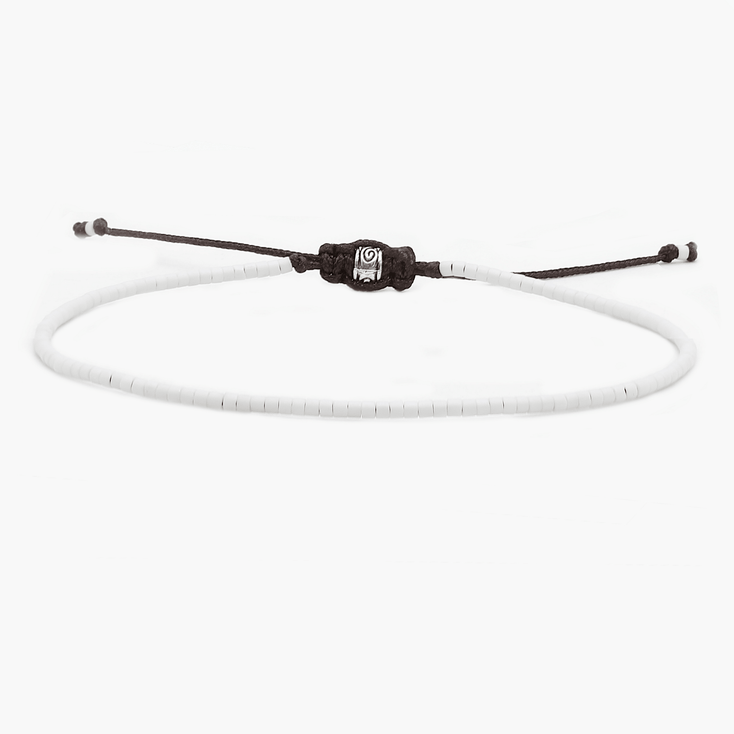 2mm Miyuki Adjustable Bracelet (White)-Bracelet-Kompsós