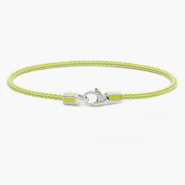 2mm Sailing Cable Bracelet With Sterling Silver Clasp (Canary Yellow)-Bracelet-Kompsós