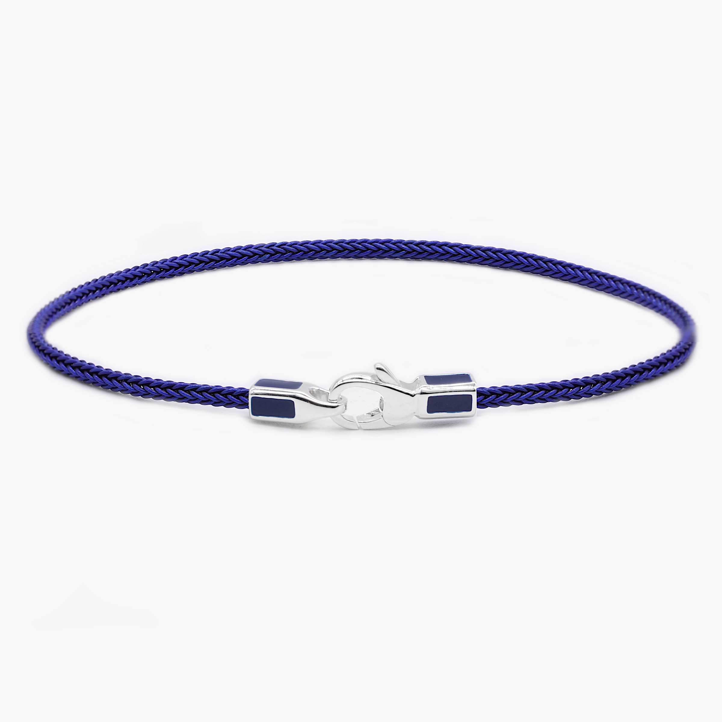 2mm Sailing Cable Bracelet With Sterling Silver Clasp (Mykonos Blue)-Bracelet-Kompsós