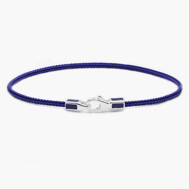 2mm Sailing Cable Bracelet With Sterling Silver Clasp (Mykonos Blue)-Bracelet-Kompsós