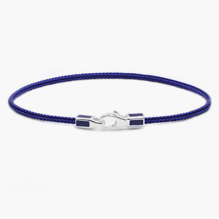 2mm Sailing Cable Bracelet With Sterling Silver Clasp (Mykonos Blue)-Bracelet-Kompsós