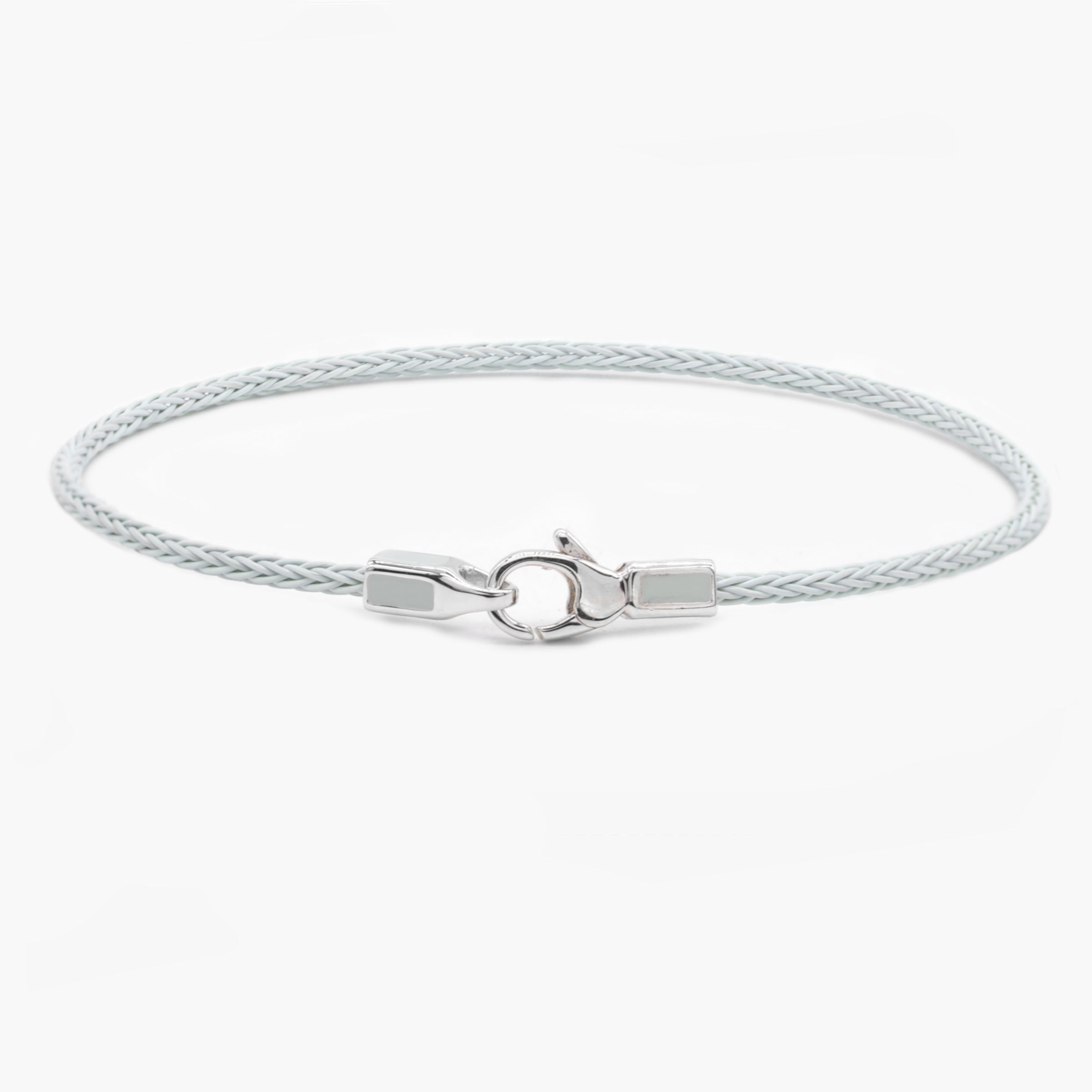 2mm Sailing Cable Bracelet With Sterling Silver Clasp (Off-White)-Bracelet-Kompsós