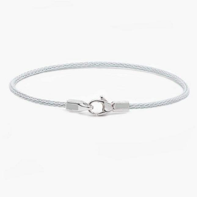 2mm Sailing Cable Bracelet With Sterling Silver Clasp (Off-White)-Bracelet-Kompsós