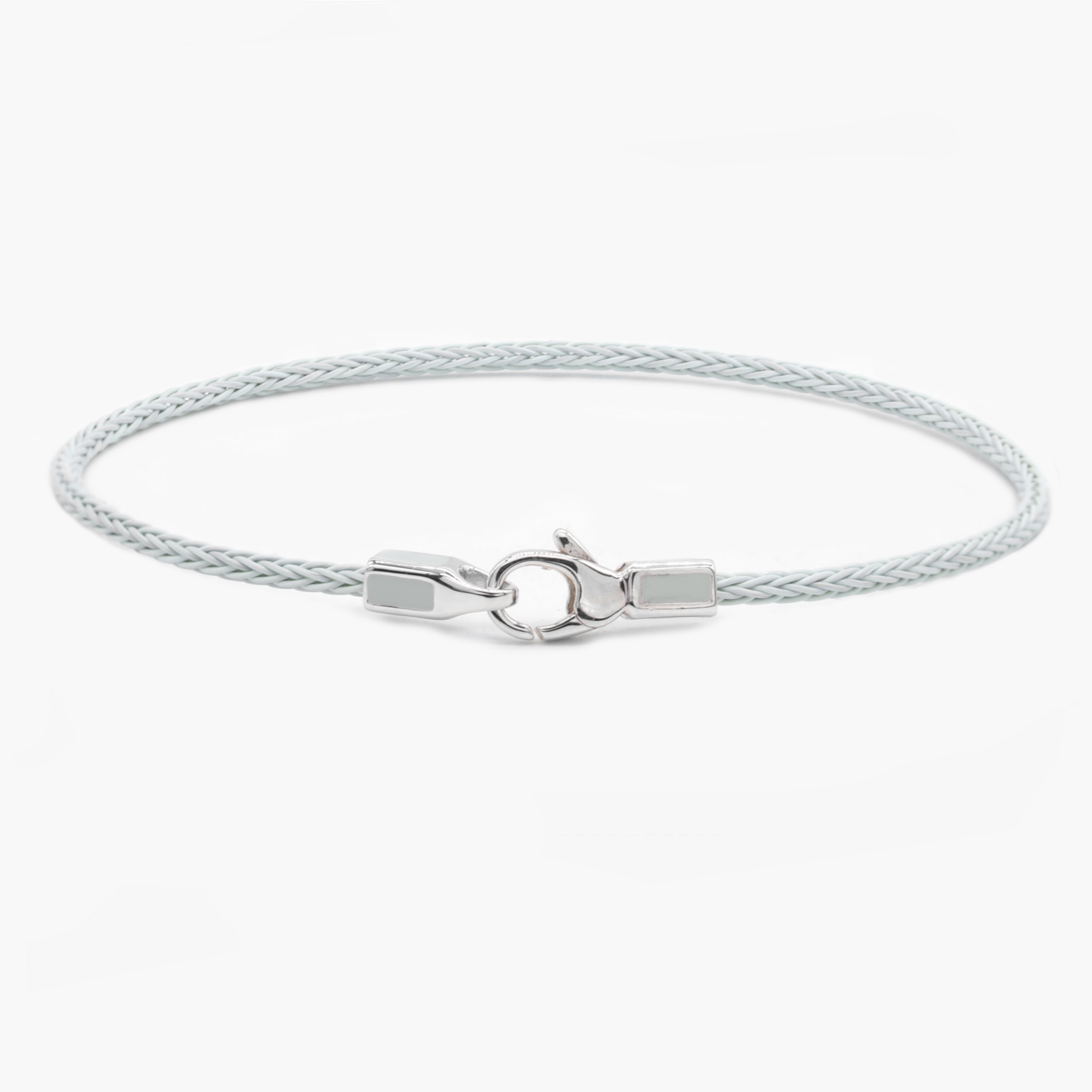 2mm Sailing Cable Bracelet With Sterling Silver Clasp (Off-White)-Bracelet-Kompsós