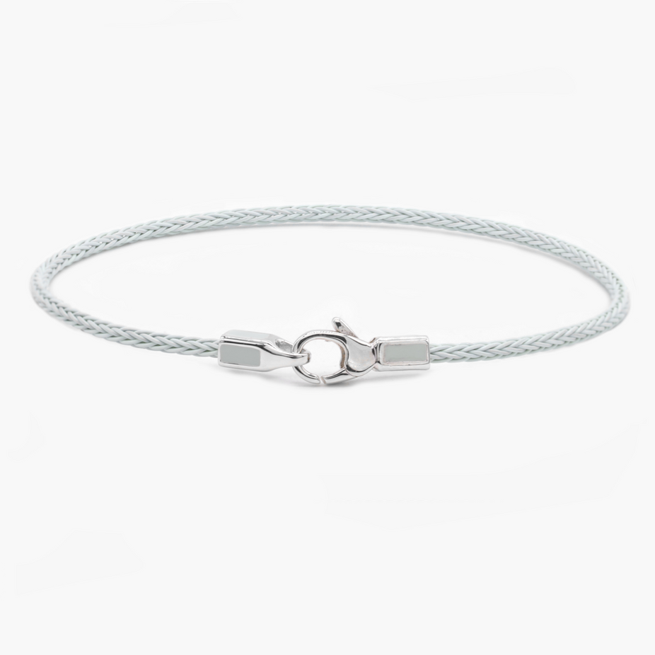 2mm Sailing Cable Bracelet With Sterling Silver Clasp (Off-White)-Bracelet-Kompsós