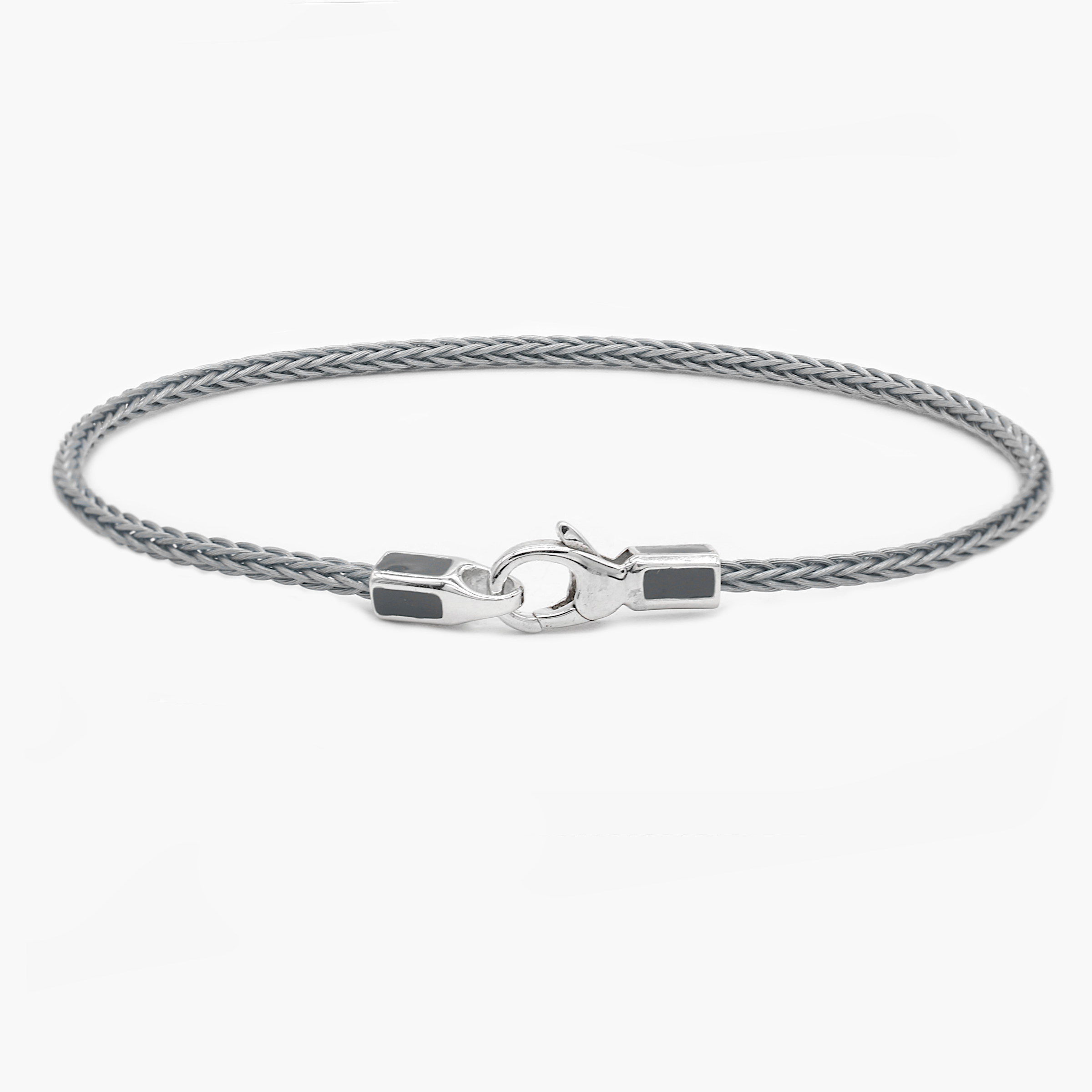 2mm Sailing Cable Bracelet With Sterling Silver Clasp (Silver)-Bracelet-Kompsós