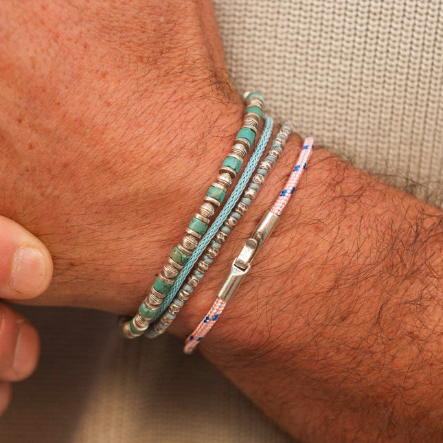 3m Sailing Cord Bracelet With Sterling Silver Clasp (Multicolors)-Bracelet-Kompsós
