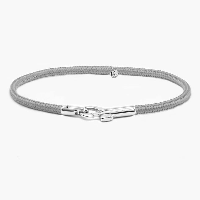 3m Sailing Cord With Silver Clasp (Grey)-Bracelet-Kompsós