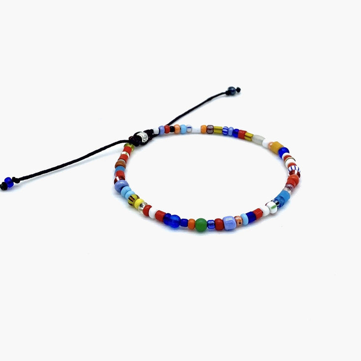 3mm Assorted Glass Beads Bracelet-Bracelet-Kompsós