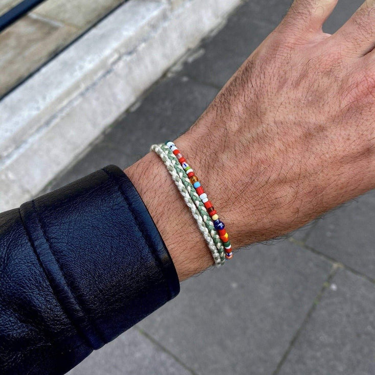 3mm Assorted Glass Beads Bracelet-Bracelet-Kompsós