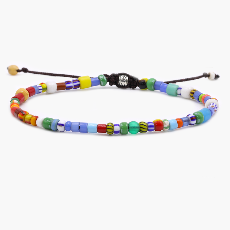 3mm Assorted Glass Beads Bracelet-Bracelet-Kompsós