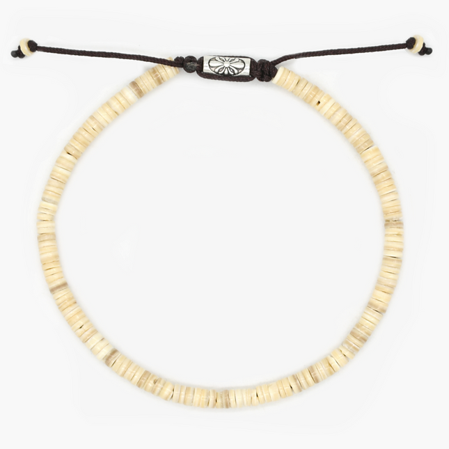 3mm Natural Sea Shell Beads Bracelet-Bracelet-Kompsós