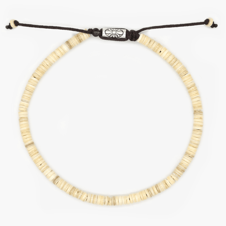 3mm Natural Sea Shell Beads Bracelet-Bracelet-Kompsós