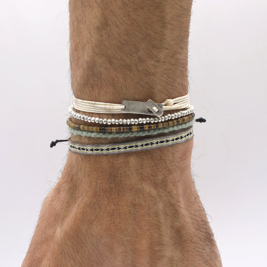 3mm Natural Sea Shell Beads Bracelet-Bracelet-Kompsós