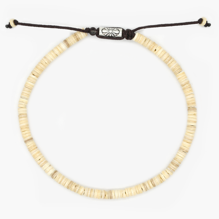 3mm Natural Sea Shell Beads Bracelet-Bracelet-Kompsós