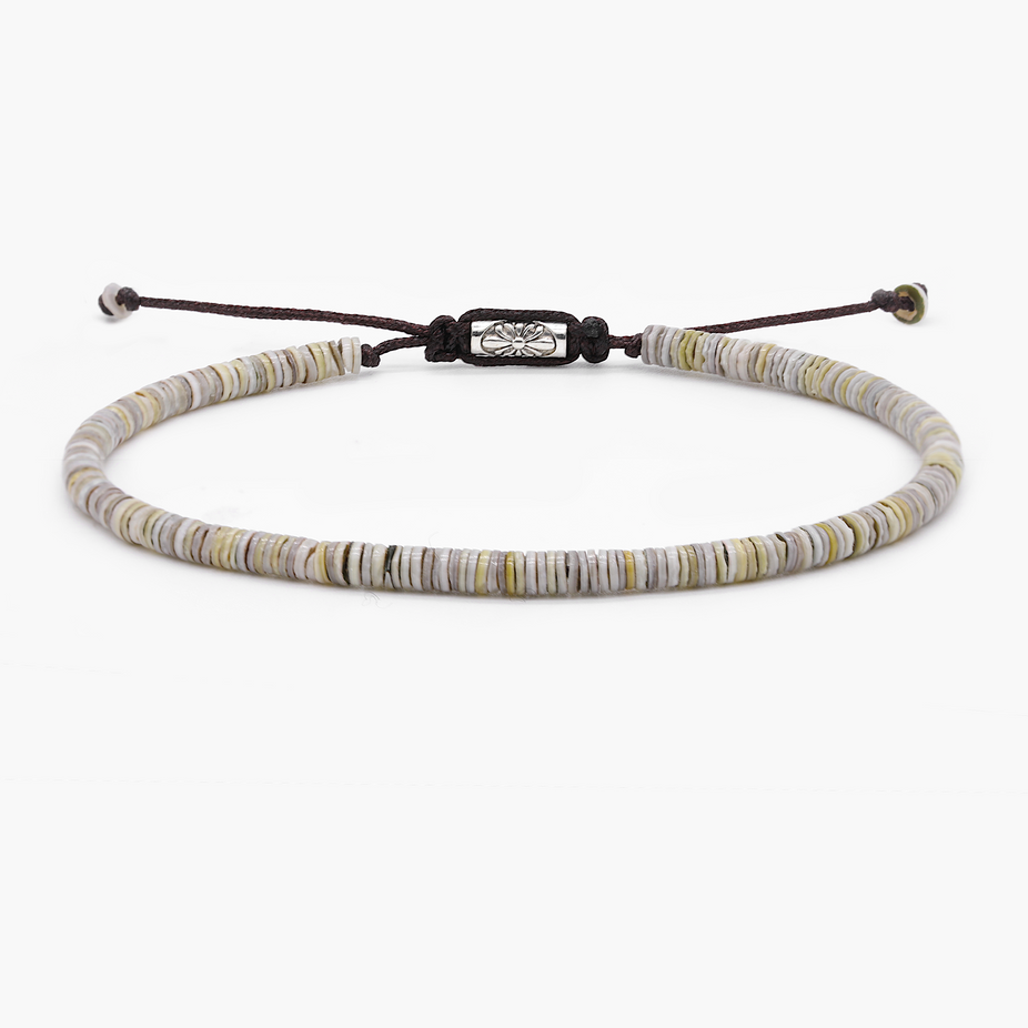 3mm Natural Sea Shell Beads Bracelet-Bracelet-Kompsós