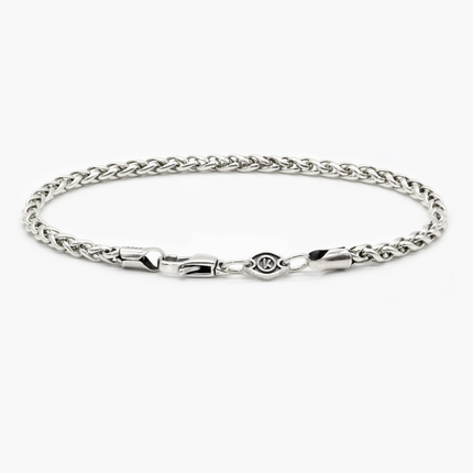 3mm Sterling Silver Braided Chain Bracelet-Jewelry-Kompsós