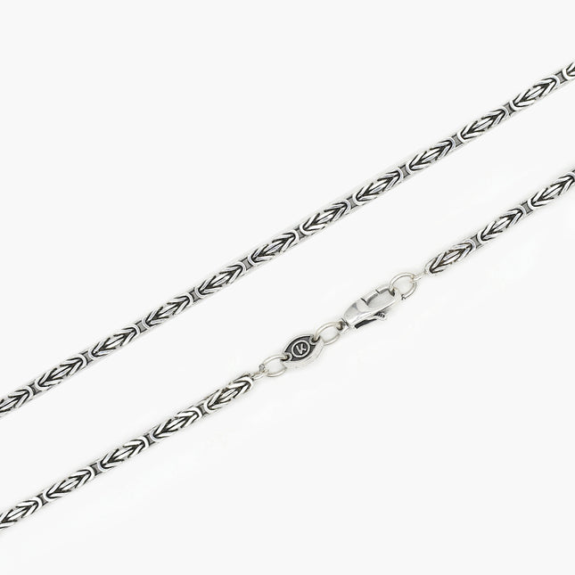 3mm Sterling Silver "Inka" Chain Necklace-Necklace-Kompsós