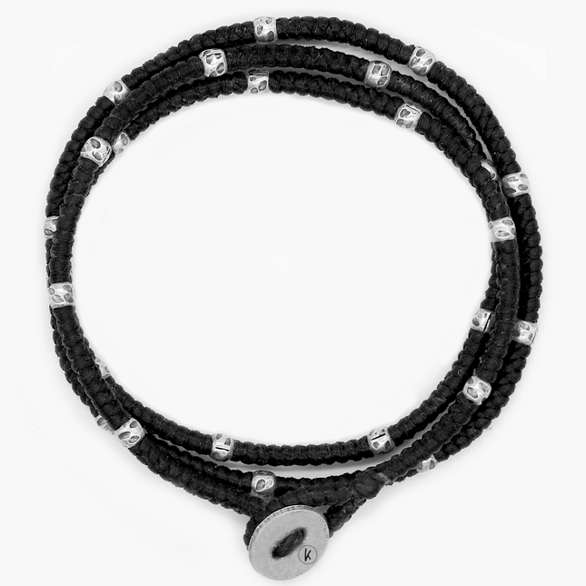 3mm Triple Wrap "Kamasan" Braided Bracelet (Black)-Kompsós