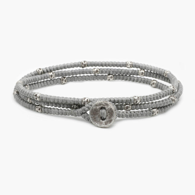 3mm Triple Wrap "Kamasan" Braided Bracelet (Grey)-Kompsós