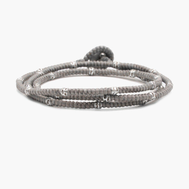 3mm Triple Wrap "Kamasan" Braided Bracelet (Grey)-Kompsós