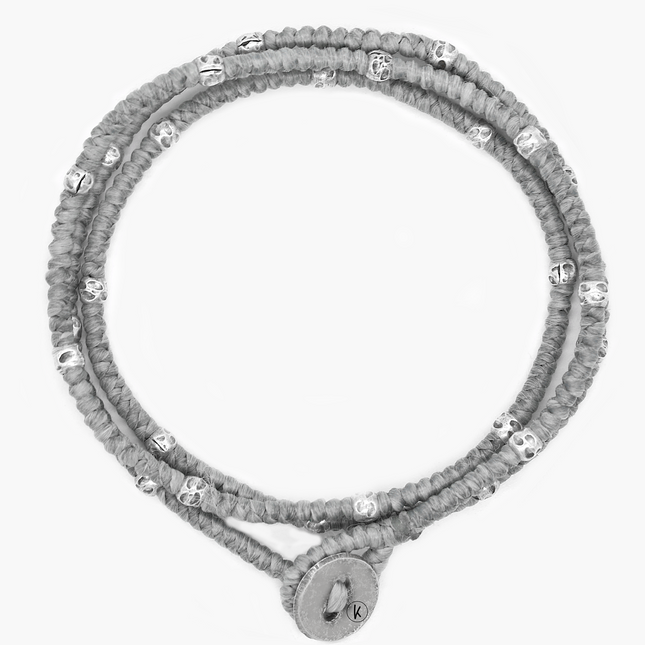 3mm Triple Wrap "Kamasan" Braided Bracelet (Grey)-Kompsós