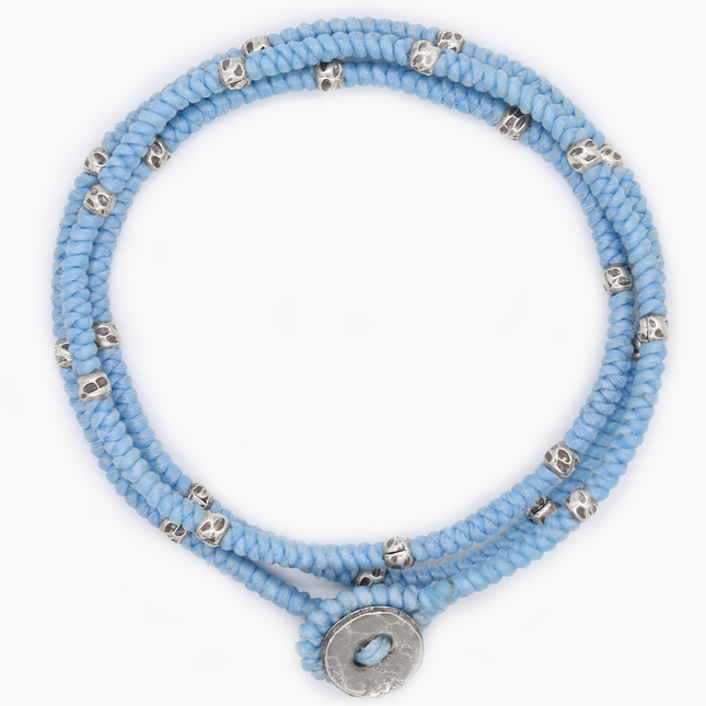 3mm Triple Wrap "Kamasan" Braided Bracelet (Light Blue)-Kompsós