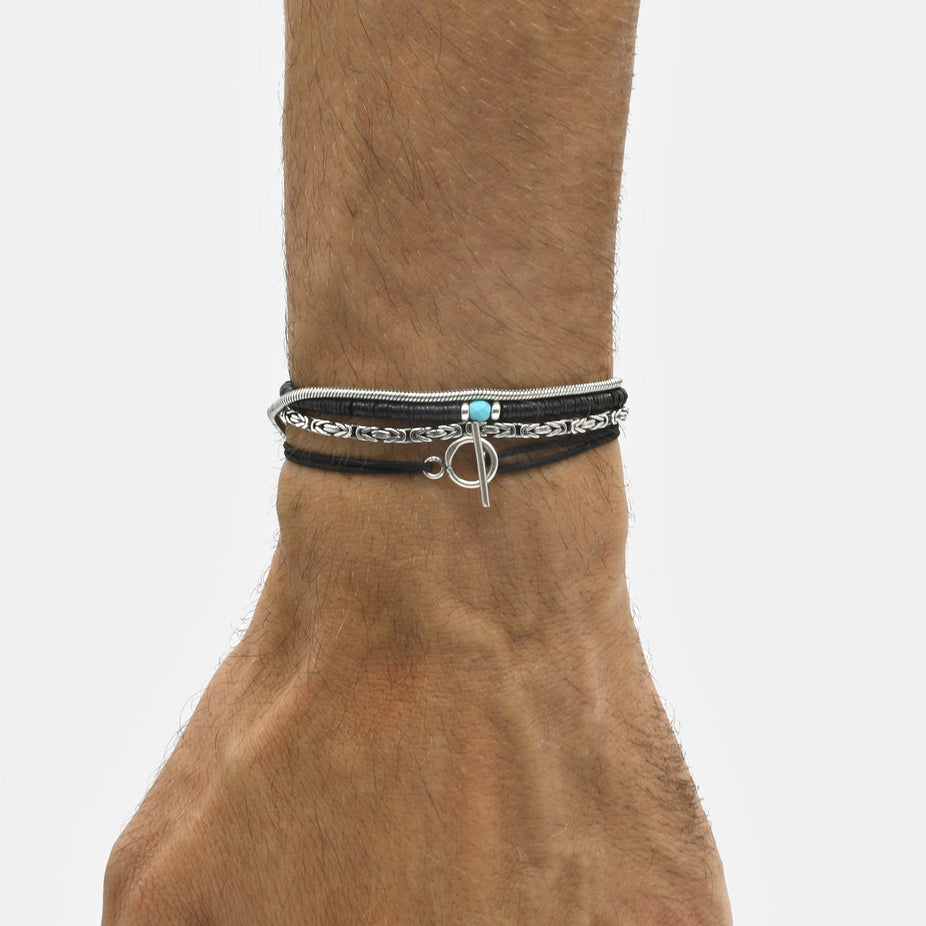 3mm Vinyl Beads Bracelet (Black)-Kompsós