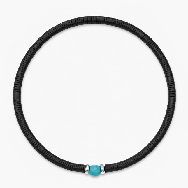 3mm Vinyl Beads Bracelet (Black)-Bracelet-Kompsós